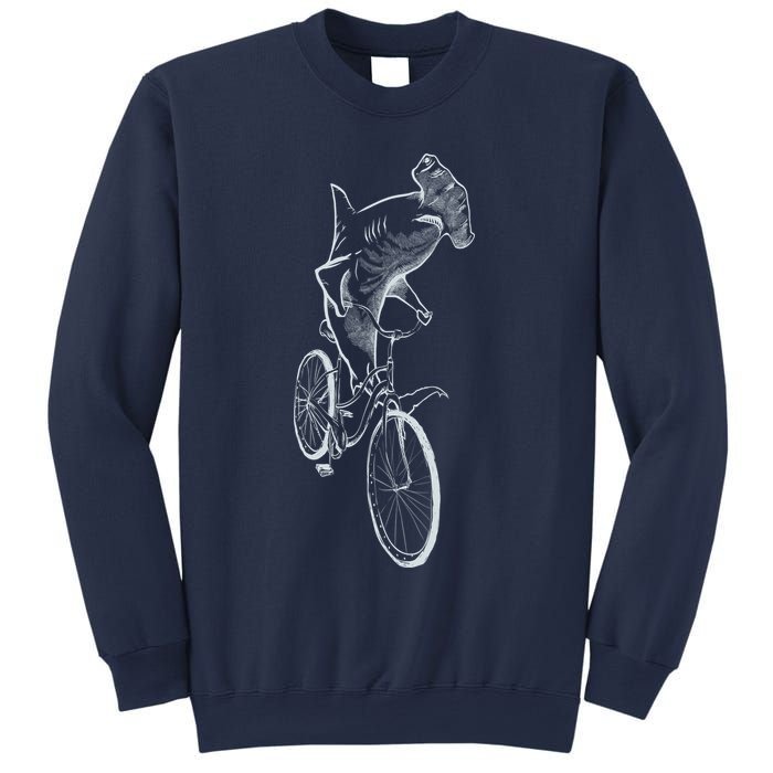 Hammerhead Shark Riding Bicycle Sweatshirt