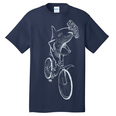 Hammerhead Shark Riding Bicycle Tall T-Shirt