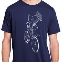 Hammerhead Shark Riding Bicycle Adult ChromaSoft Performance T-Shirt