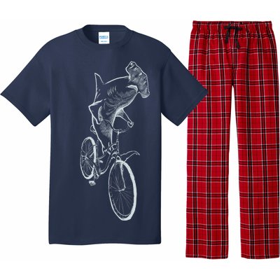 Hammerhead Shark Riding Bicycle Pajama Set