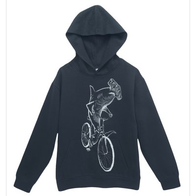 Hammerhead Shark Riding Bicycle Urban Pullover Hoodie