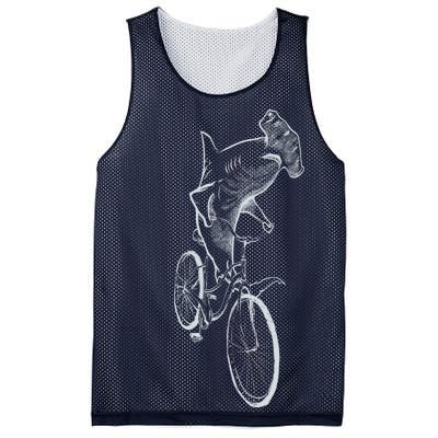 Hammerhead Shark Riding Bicycle Mesh Reversible Basketball Jersey Tank