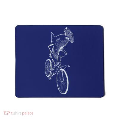 Hammerhead Shark Riding Bicycle Mousepad