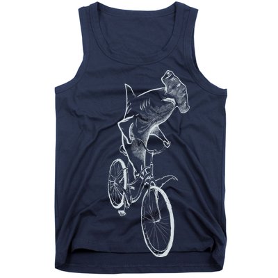 Hammerhead Shark Riding Bicycle Tank Top