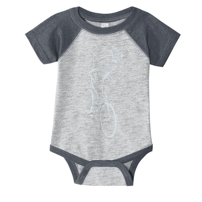 Hammerhead Shark Riding Bicycle Infant Baby Jersey Bodysuit