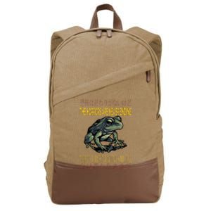 Horrors Are Never Ending Yet I Remain Silly Japanese Frog Cotton Canvas Backpack