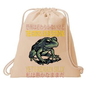 Horrors Are Never Ending Yet I Remain Silly Japanese Frog Drawstring Bag