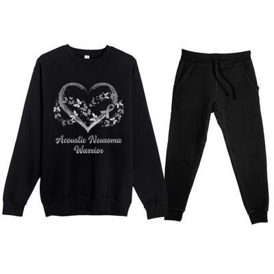 Heart Acoustic Neuroma Warrior Gifts Premium Crewneck Sweatsuit Set