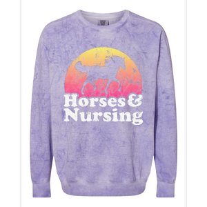 Horse and Nurse  or Horses Nursing Colorblast Crewneck Sweatshirt