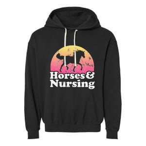 Horse and Nurse  or Horses Nursing Garment-Dyed Fleece Hoodie