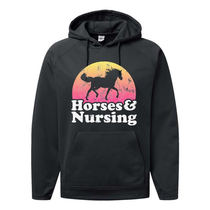 Horse and Nurse  or Horses Nursing Performance Fleece Hoodie