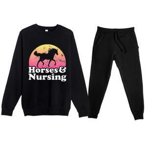 Horse and Nurse  or Horses Nursing Premium Crewneck Sweatsuit Set