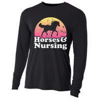 Horse and Nurse  or Horses Nursing Cooling Performance Long Sleeve Crew