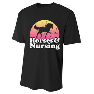 Horse and Nurse  or Horses Nursing Performance Sprint T-Shirt