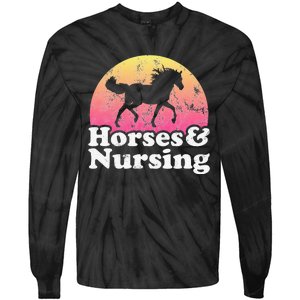 Horse and Nurse  or Horses Nursing Tie-Dye Long Sleeve Shirt