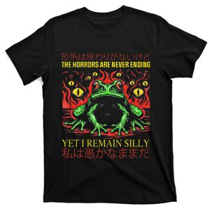 Horrors Are Never Ending Yet I Remain Silly Japanese Frog T-Shirt