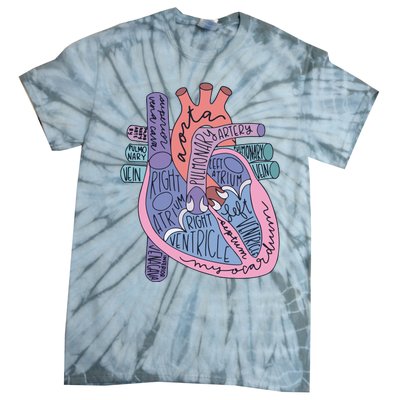 Heart Anatomy Nursing School Cardiologist Anatomical Heart Tie-Dye T-Shirt