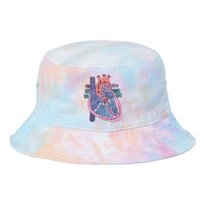 Heart Anatomy Nursing School Cardiologist Anatomical Heart Tie Dye Newport Bucket Hat