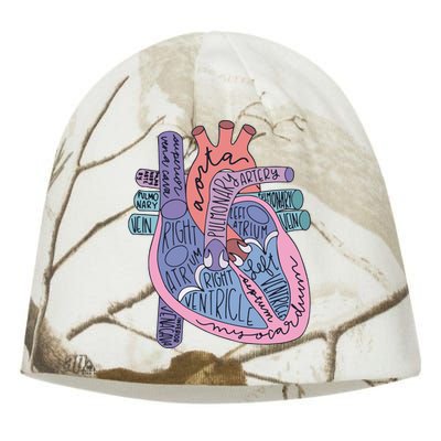 Heart Anatomy Nursing School Cardiologist Anatomical Heart Kati - Camo Knit Beanie