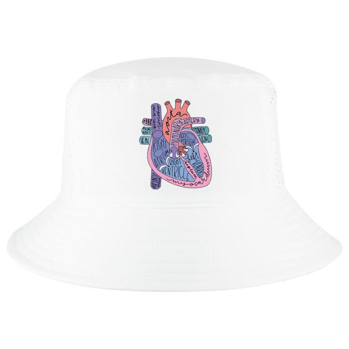 Heart Anatomy Nursing School Cardiologist Anatomical Heart Cool Comfort Performance Bucket Hat