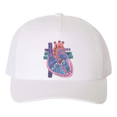 Heart Anatomy Nursing School Cardiologist Anatomical Heart Yupoong Adult 5-Panel Trucker Hat