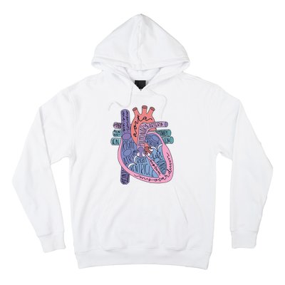 Heart Anatomy Nursing School Cardiologist Anatomical Heart Hoodie