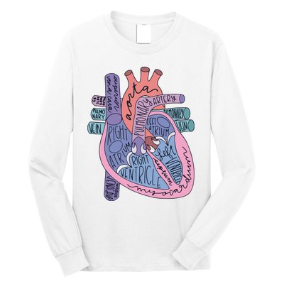 Heart Anatomy Nursing School Cardiologist Anatomical Heart Long Sleeve Shirt