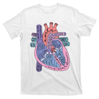 Heart Anatomy Nursing School Cardiologist Anatomical Heart T-Shirt