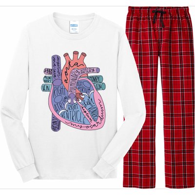 Heart Anatomy Nursing School Cardiologist Anatomical Heart Long Sleeve Pajama Set