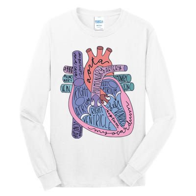 Heart Anatomy Nursing School Cardiologist Anatomical Heart Tall Long Sleeve T-Shirt