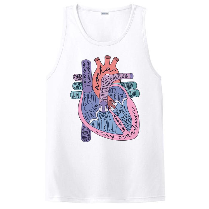 Heart Anatomy Nursing School Cardiologist Anatomical Heart PosiCharge Competitor Tank