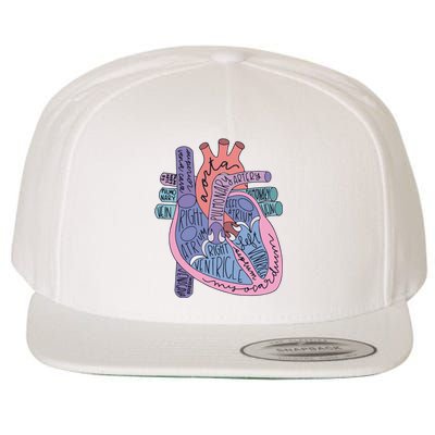 Heart Anatomy Nursing School Cardiologist Anatomical Heart Wool Snapback Cap