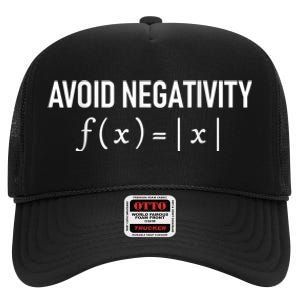 Humorous Avoid Negativity Math Equation Men Women Saying Pun High Crown Mesh Back Trucker Hat