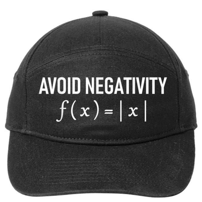 Humorous Avoid Negativity Math Equation Men Women Saying Pun 7-Panel Snapback Hat