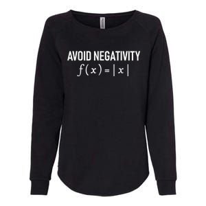 Humorous Avoid Negativity Math Equation Men Women Saying Pun Womens California Wash Sweatshirt