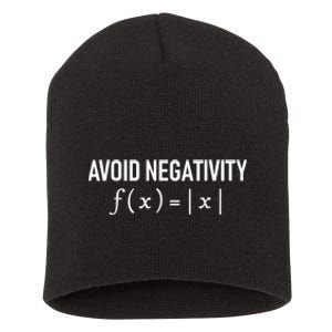 Humorous Avoid Negativity Math Equation Men Women Saying Pun Short Acrylic Beanie