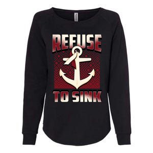 Head And Neck Awareness Sweater Refuse To Sink Anchor Gift Cool Gift Womens California Wash Sweatshirt