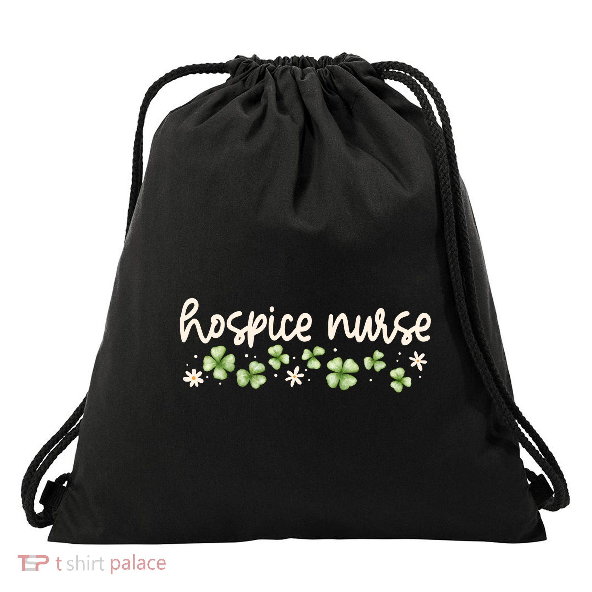 Hospice Aide Nurse St Patricks Day Medical Lucky Clover Gift Drawstring Bag