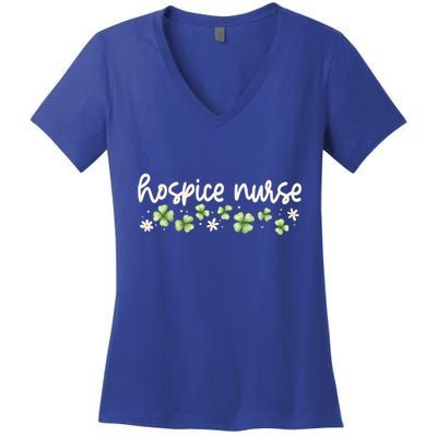 Hospice Aide Nurse St Patricks Day Medical Lucky Clover Gift Women's V-Neck T-Shirt