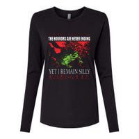 Horrors Are Never Ending Yet I Remain Silly Japanese Frog Womens Cotton Relaxed Long Sleeve T-Shirt