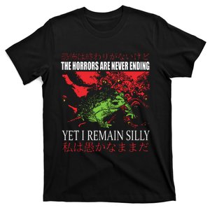 Horrors Are Never Ending Yet I Remain Silly Japanese Frog T-Shirt