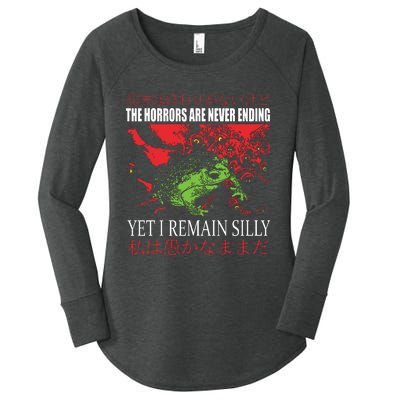 Horrors Are Never Ending Yet I Remain Silly Japanese Frog Women's Perfect Tri Tunic Long Sleeve Shirt