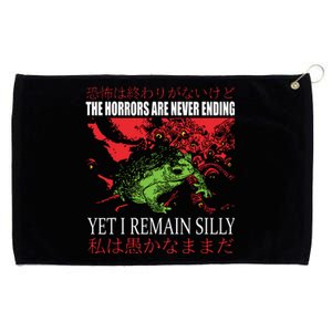 Horrors Are Never Ending Yet I Remain Silly Japanese Frog Grommeted Golf Towel