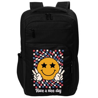 Have A Nice Day Smiley Face | 4th Of July Impact Tech Backpack