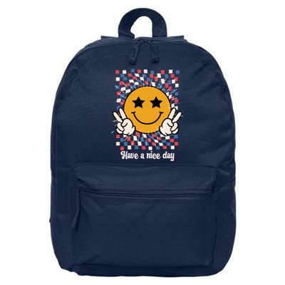 Have A Nice Day Smiley Face | 4th Of July 16 in Basic Backpack