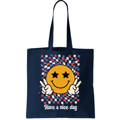 Have A Nice Day Smiley Face | 4th Of July Tote Bag