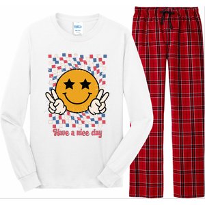 Have A Nice Day Smiley Face | 4th Of July Long Sleeve Pajama Set