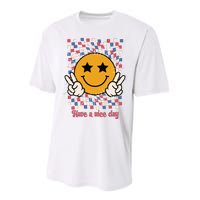 Have A Nice Day Smiley Face | 4th Of July Performance Sprint T-Shirt