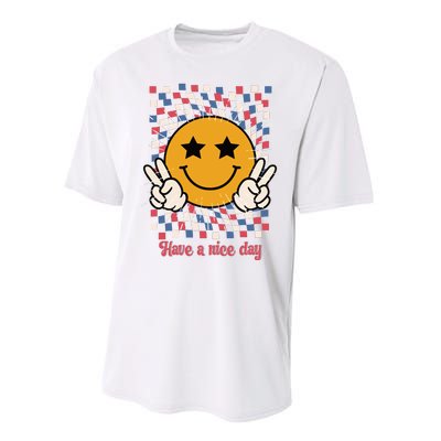 Have A Nice Day Smiley Face | 4th Of July Performance Sprint T-Shirt