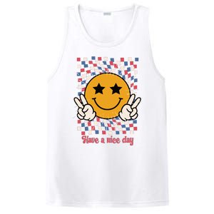 Have A Nice Day Smiley Face | 4th Of July PosiCharge Competitor Tank